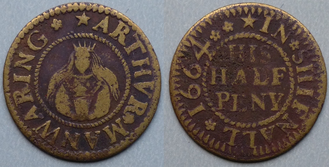 Shifnal, Arthur Manwaring 1664 halfpenny